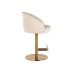 Bar/counter stoel Zabi draaibaar wit chenille (Bergen 900 wit chenille)