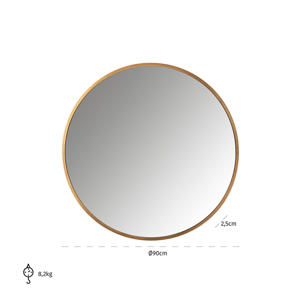 Spiegel Maesa goud 90Ø (Goud)