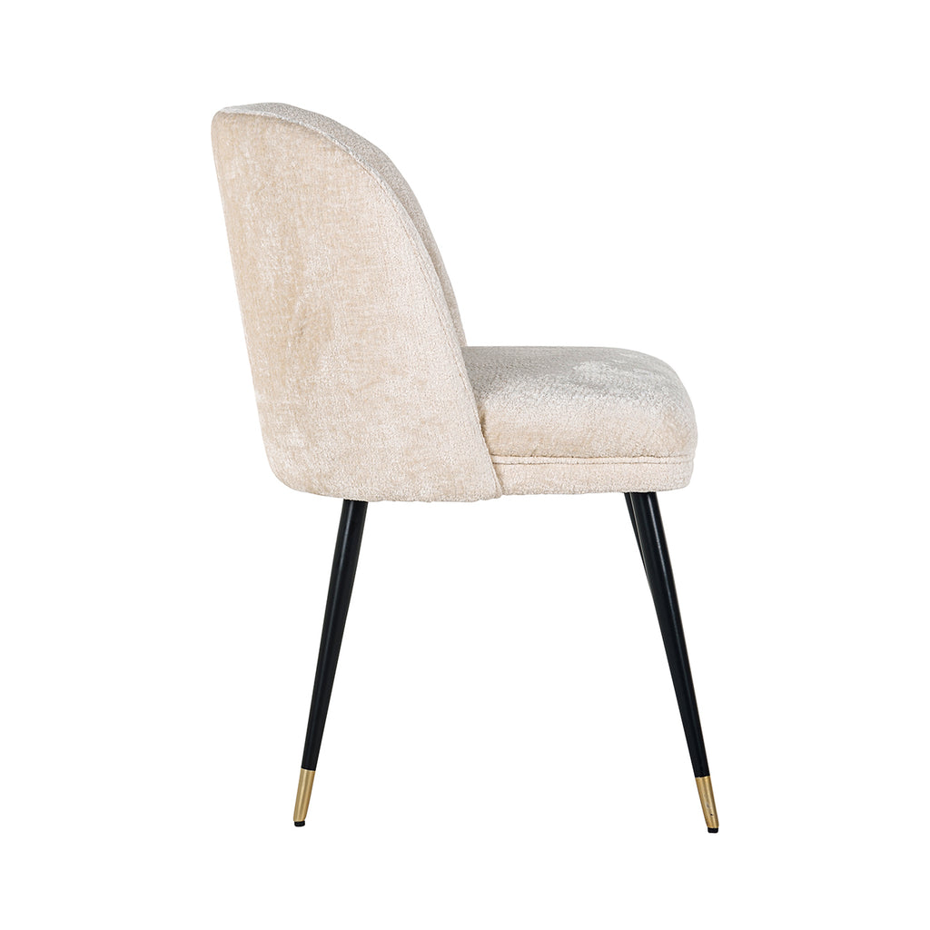 Stoel Alicia wit chenille brandvertragend (FR-Bergen 900 wit chenille)