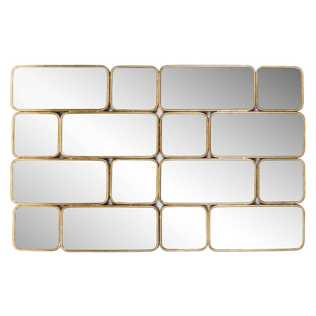 Spiegel Berken met 16 spiegels (Goud)