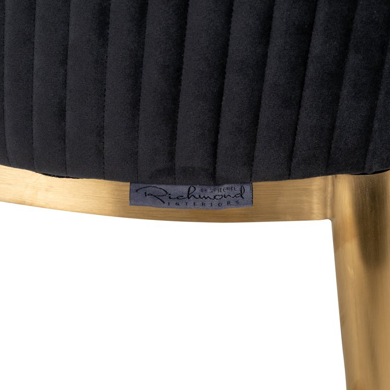Stoel Breeze Antraciet fluweel / geborsteld goud brandvertragend (FR-Quartz 801 Antraciet)