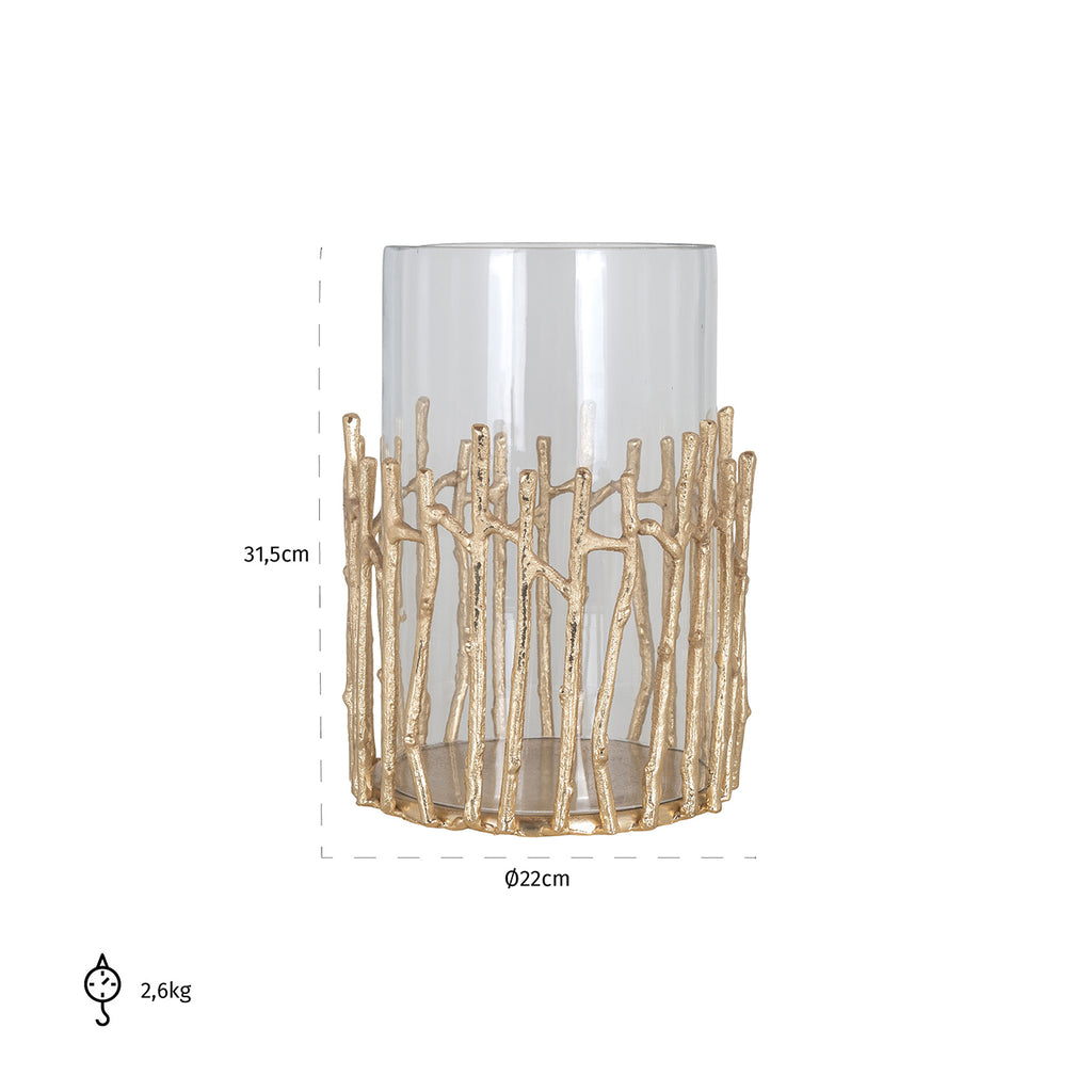 Windlicht Loretta groot (Goud)