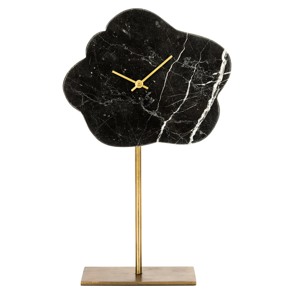 Klok Bram met standaard (Zwart/goud)