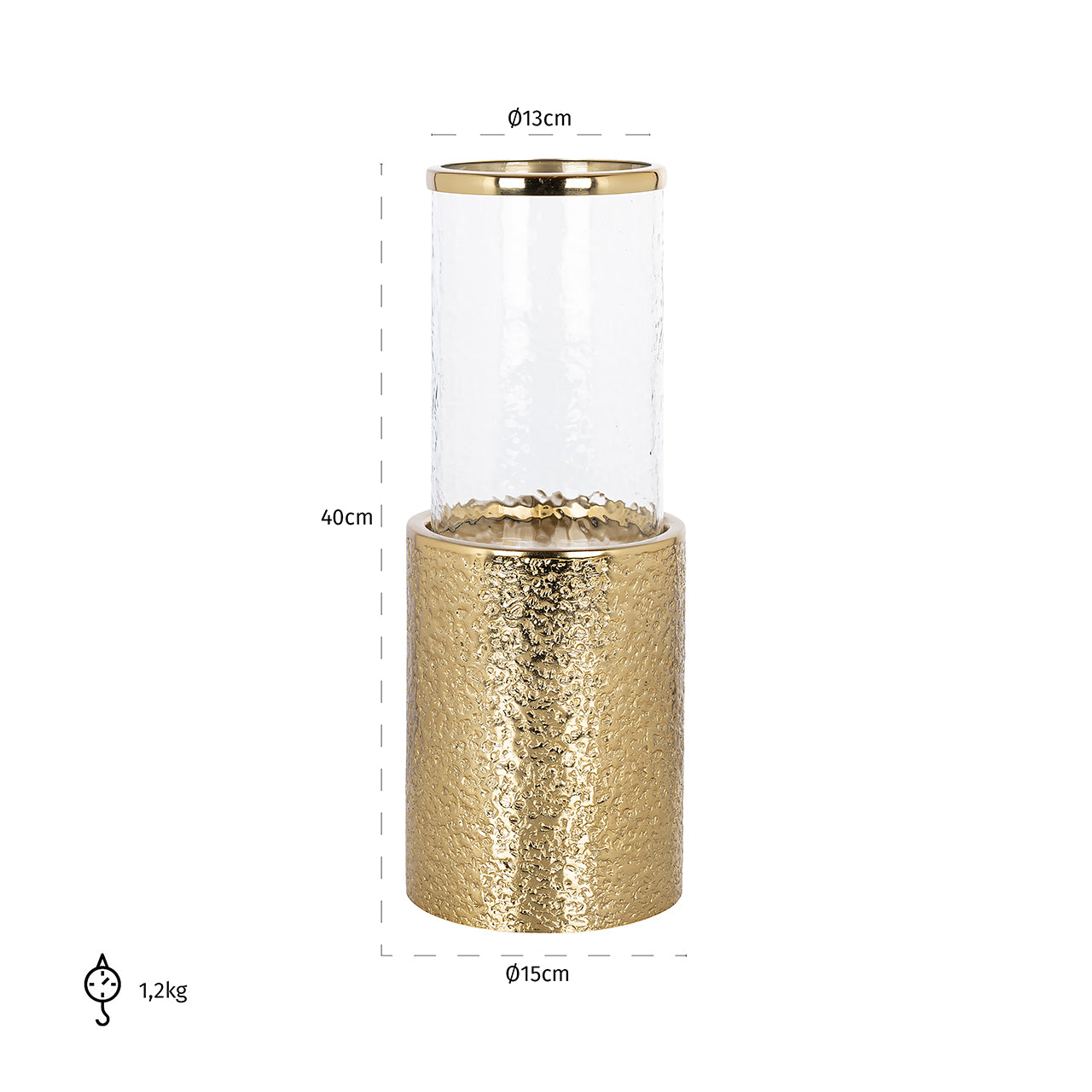 Windlicht Marlou groot (Goud)