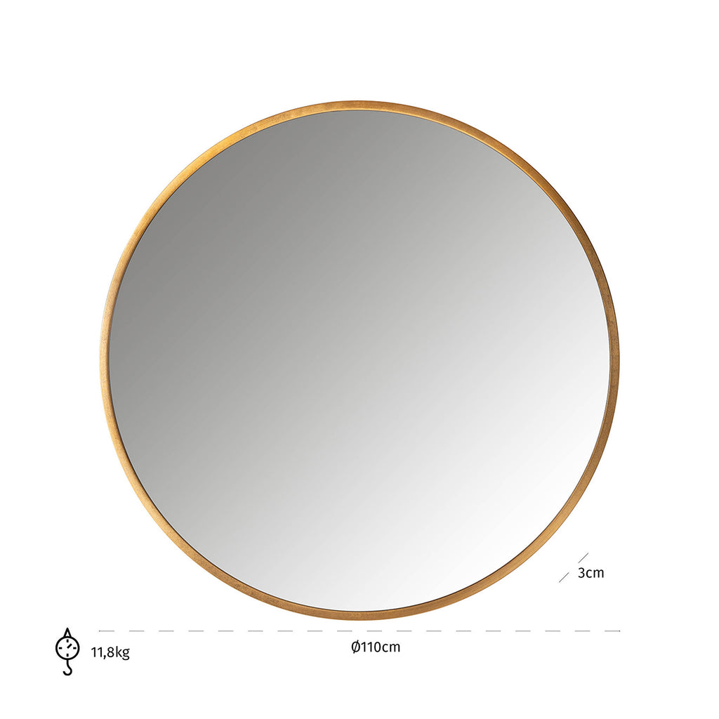 Spiegel Maevy goud 110Ø (Goud)