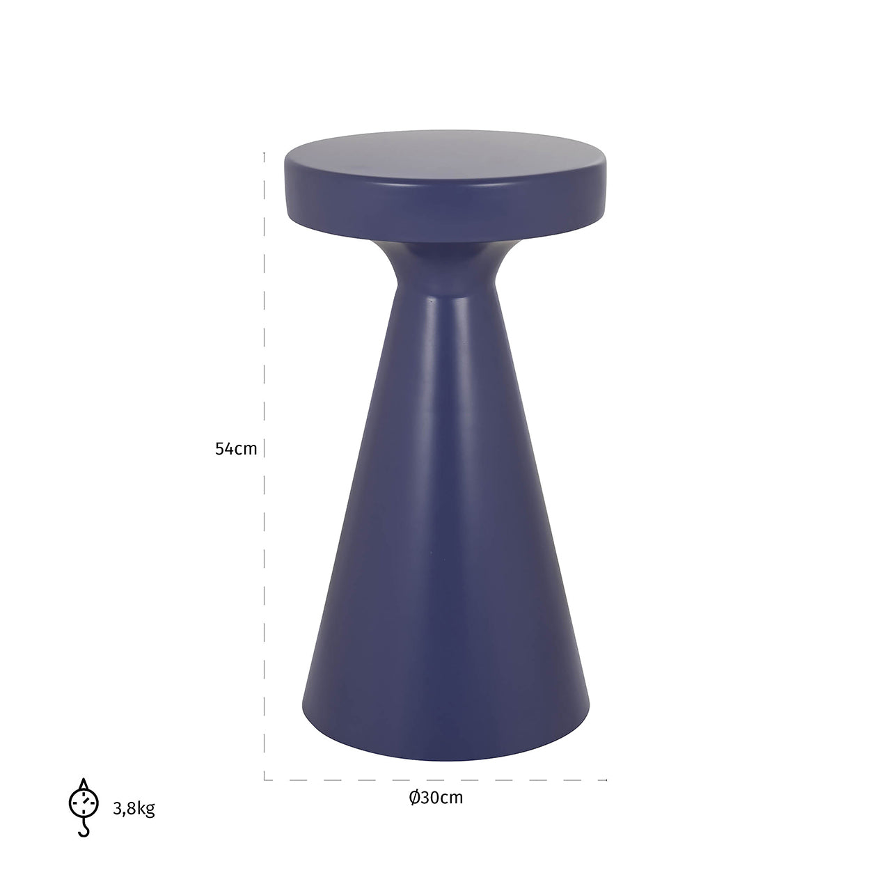 Bijzettafel Kimble paars groot 30Ø (Paars)