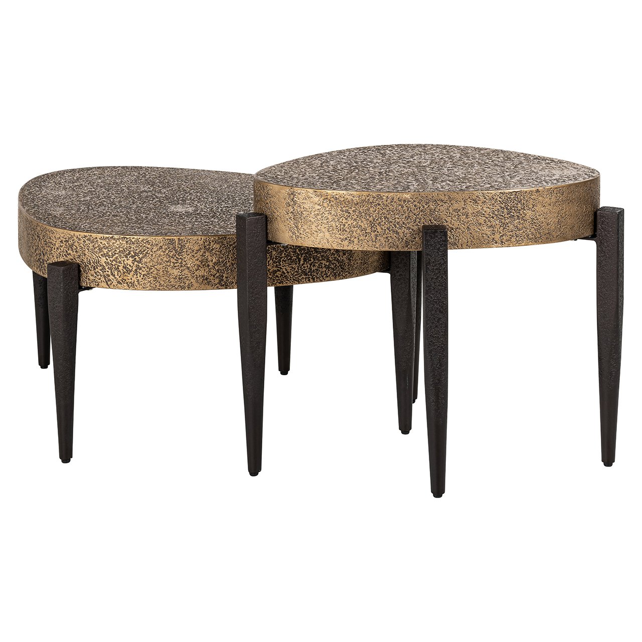 Salontafel Marquee set van 2 (Zwart/goud)