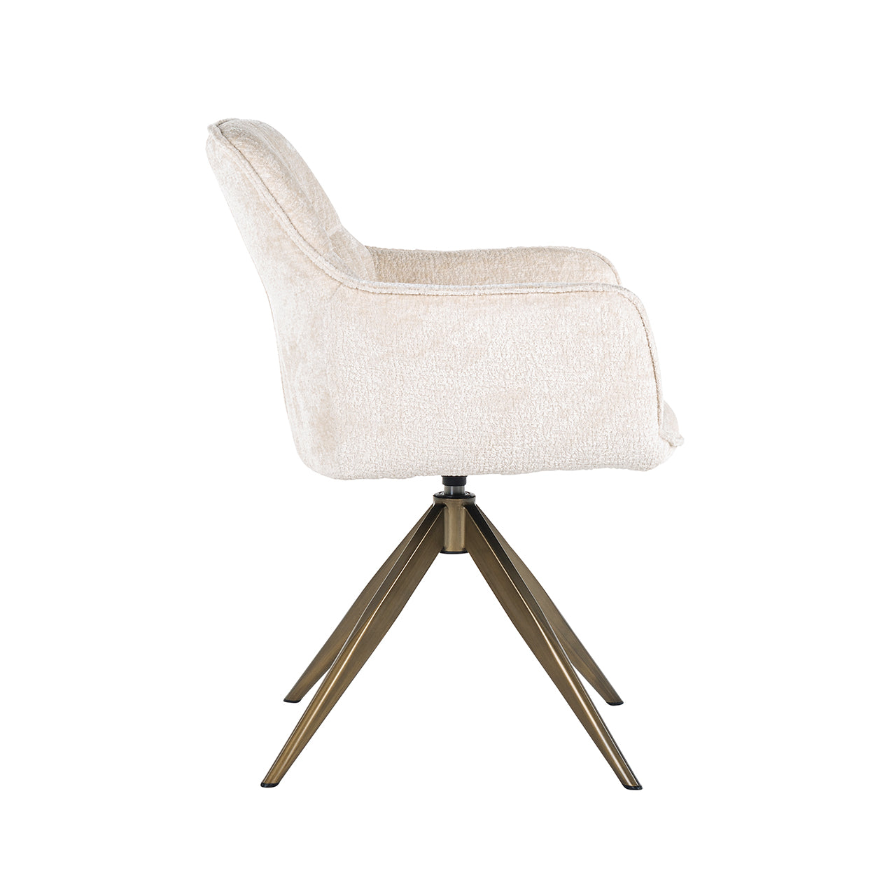 Draaistoel Aline wit chenille brandvertragend (FR-Bergen 900 wit chenille)