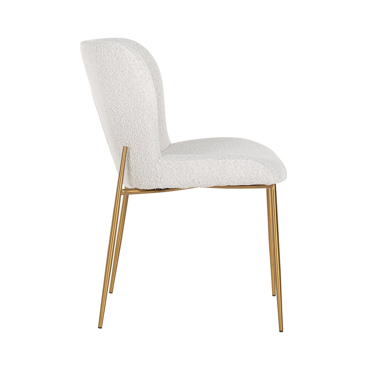 Stoel Odessa wit bouclé / geborsteld goud (Kopenhagen 900 Bouclé Wit)