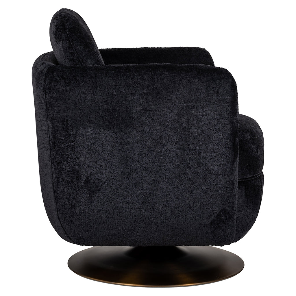 Draaifauteuil Turner zwart chenille (Bergen 809 zwart chenille)