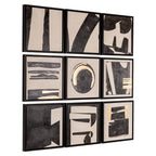 Wandkunst Gabri set van 9 (Zwart/wit)