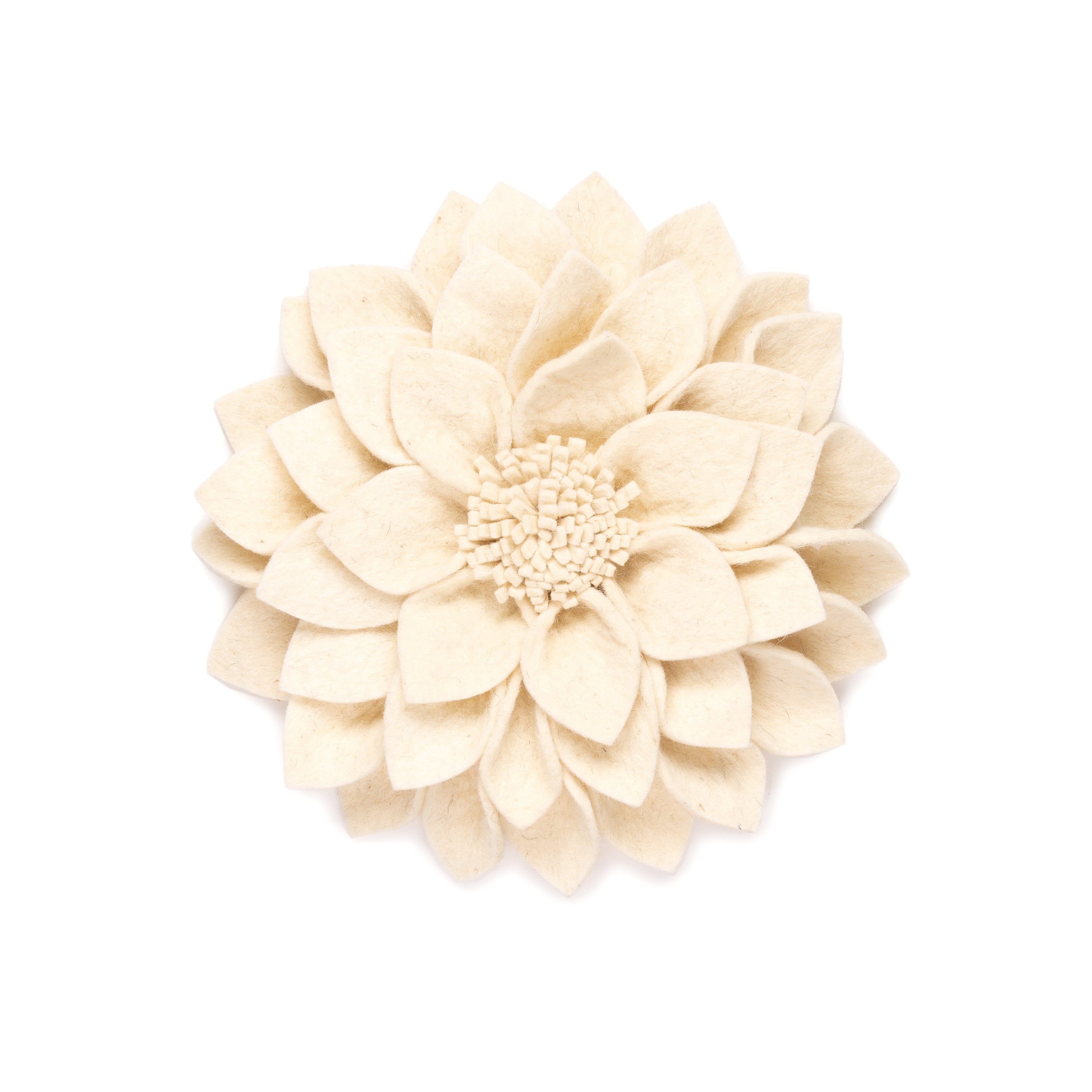 Cuba, felt decorative flower cream-white
