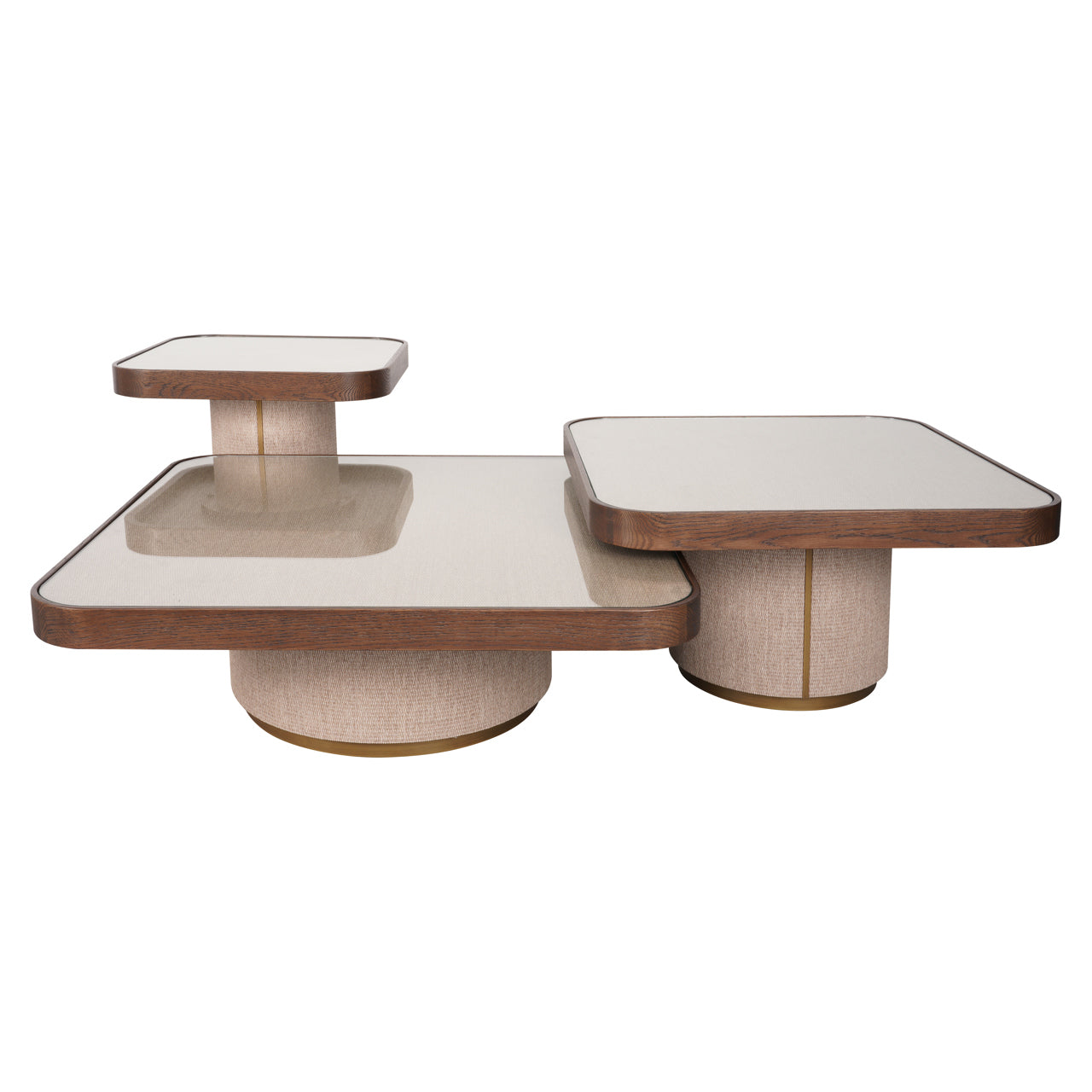 Salontafel Willox bruin inclusief glas (Set van 2)