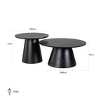 Salontafel Jazz set van 2 (Zwart)