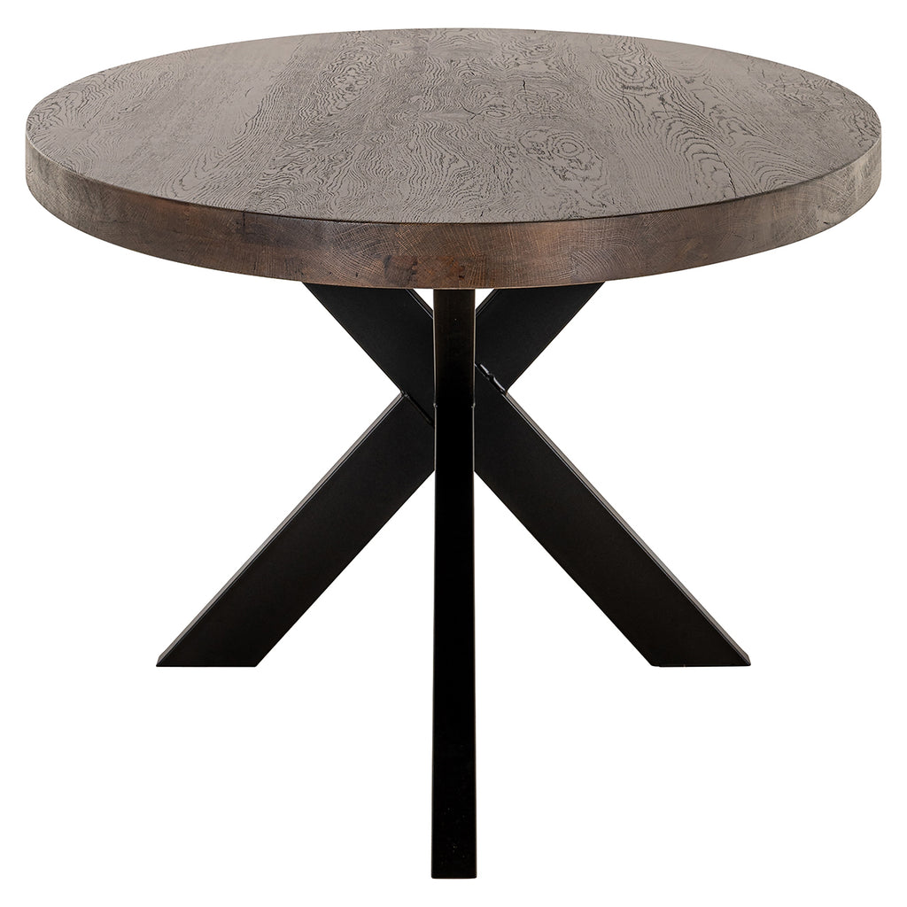 Eettafel Watson bruin 235 incl. spiderpoot zwart (Donkerbruin)