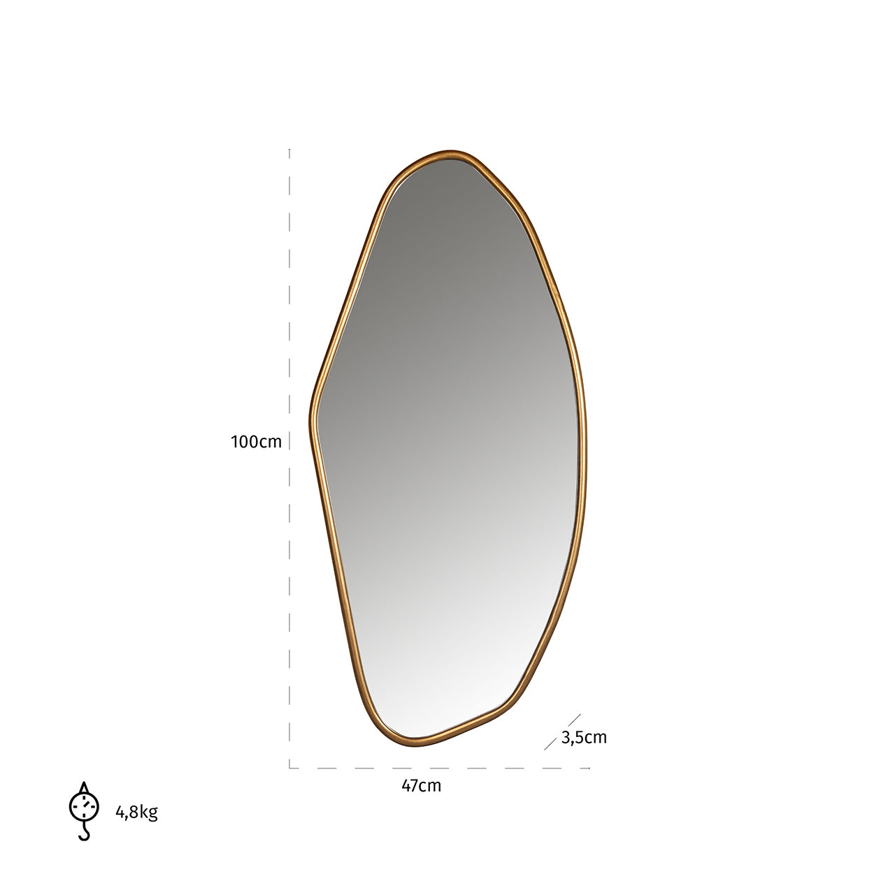 Spiegel Eldon (Goud)