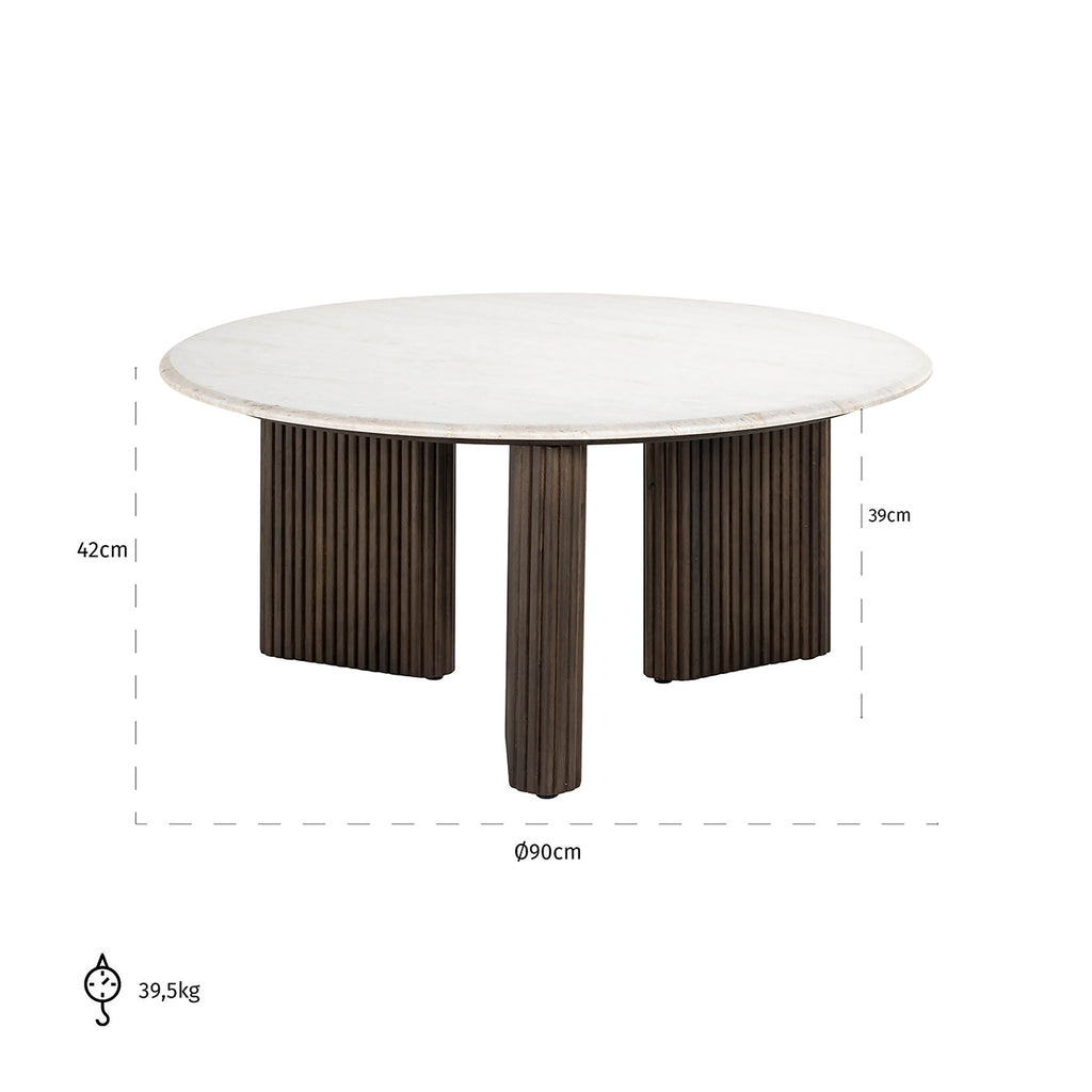 Salontafel Mayfield 90Ø (Wit)