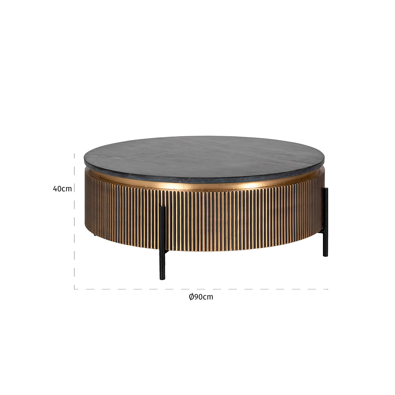 Salontafel Ironville 90Ø (Goud)