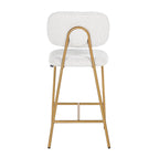 Counterstoel Xenia wit bouclé / geborsteld goud (Copenhagen 900 Bouclé White)