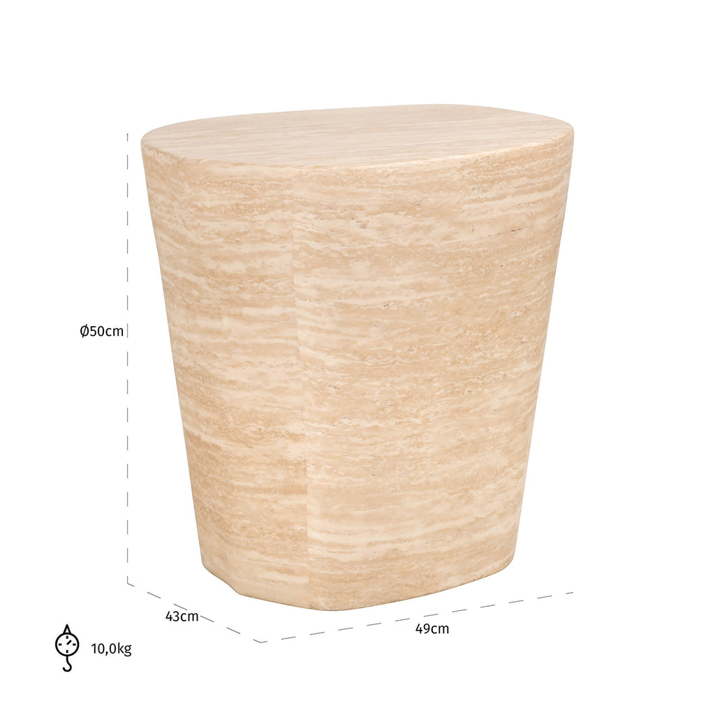 Bijzettafel Fictus Travertijn nep (Beige)