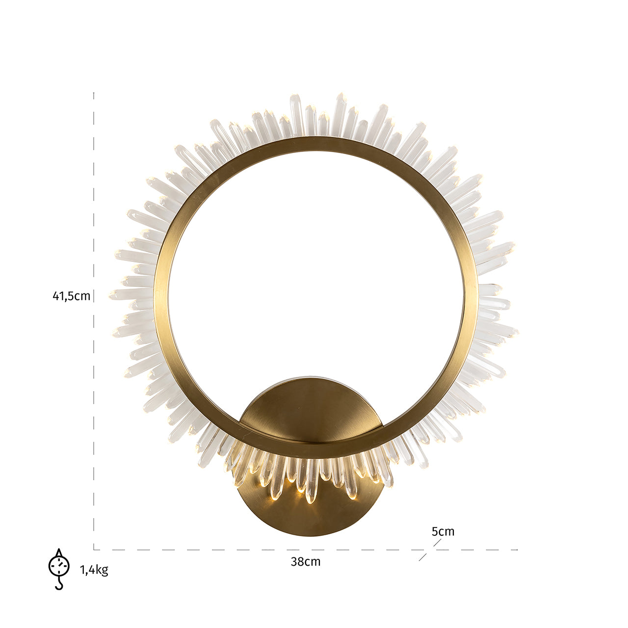 Wandlamp Beau (Geborsteld Goud)