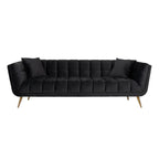 Bank Huxley Antraciet fluweel / Geborsteld goud (Quartz Antraciet 801)
