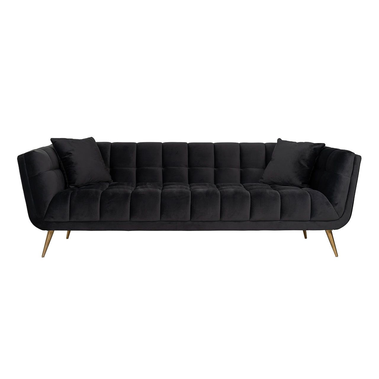 Bank Huxley Antraciet fluweel / Geborsteld goud (Quartz Antraciet 801)