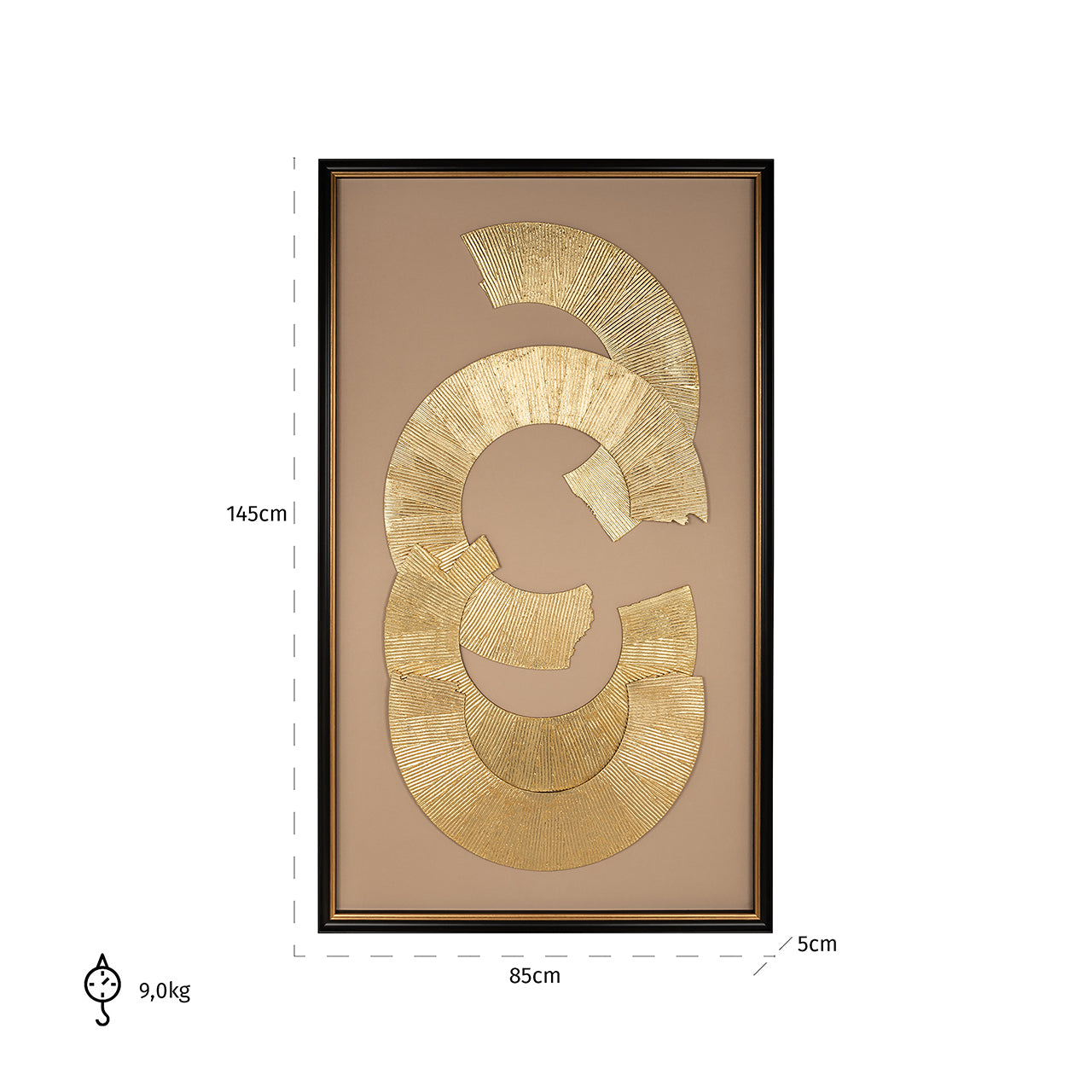 Wanddecoratie Eden (Zwart/goud)