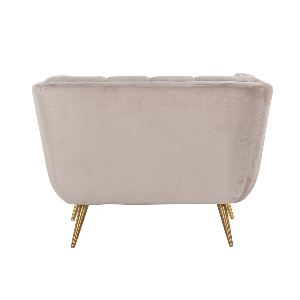 Fauteuil Huxley Khaki fluweel / Geborsteld goud (Quartz Khaki 903)