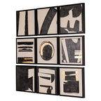 Wandkunst Gabri set van 9 (Zwart/wit)