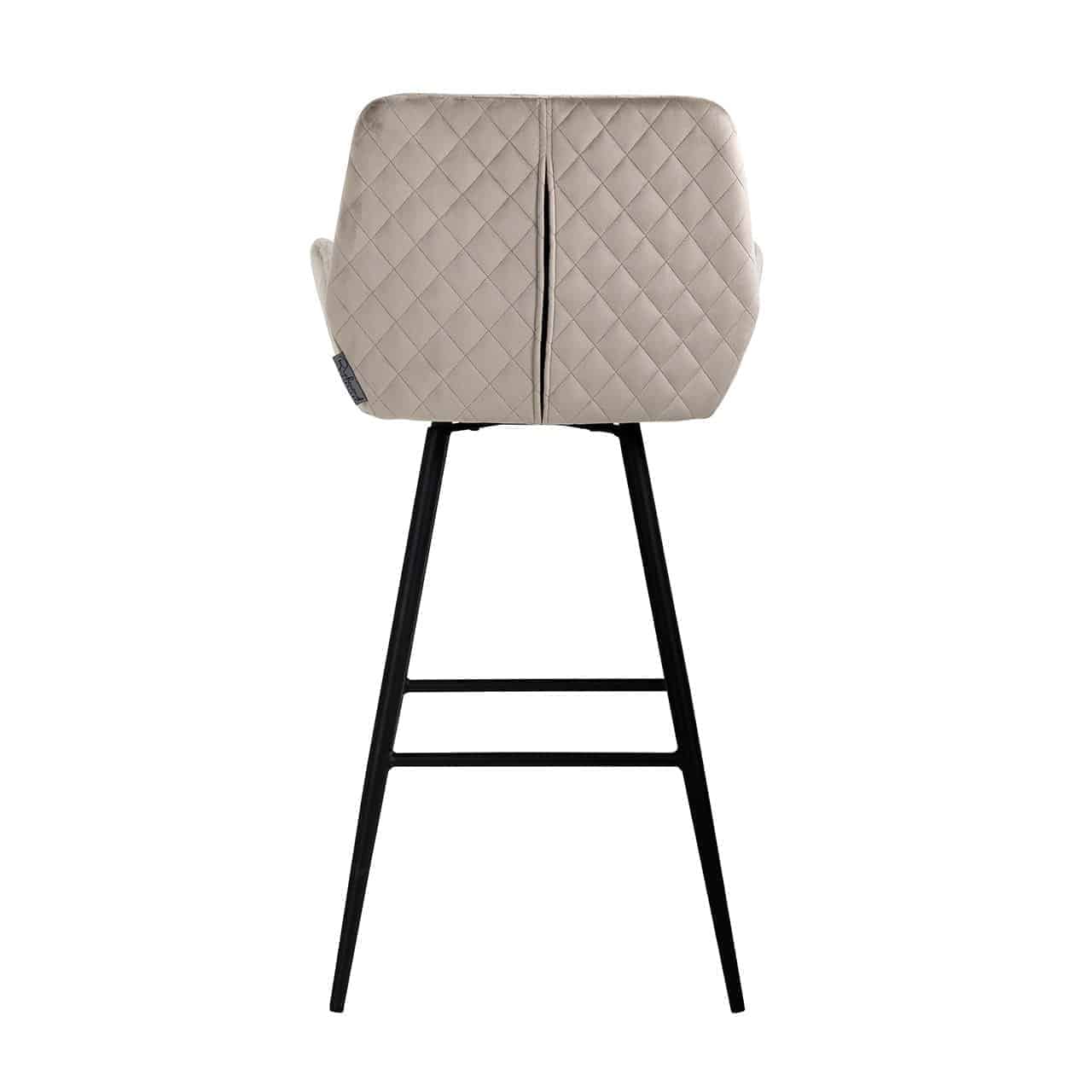 Barstoel Linsey draaibaar khaki fluweel (Quartz Khaki 903)