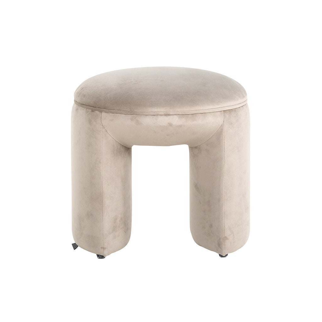 Poef Fargo khaki fluweel (Quartz Khaki 903)