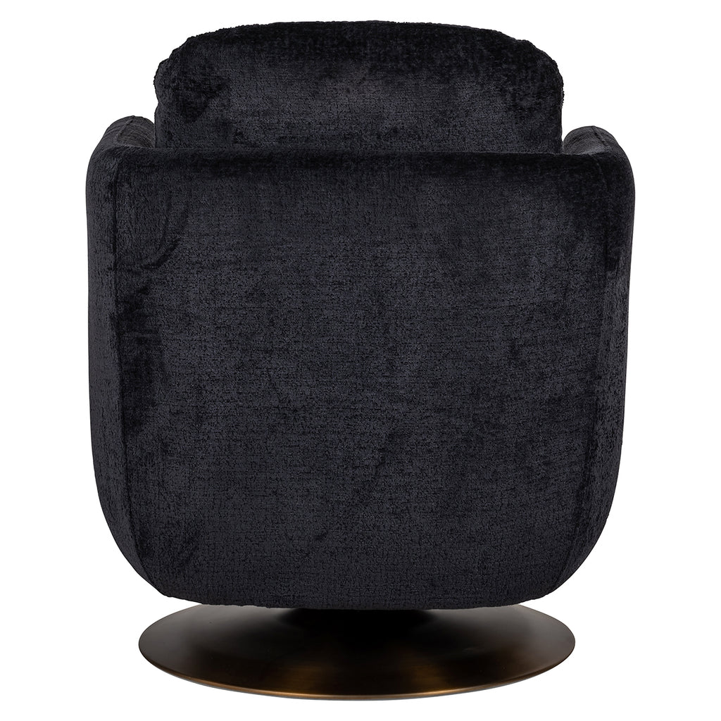 Draaifauteuil Turner zwart chenille (Bergen 809 zwart chenille)