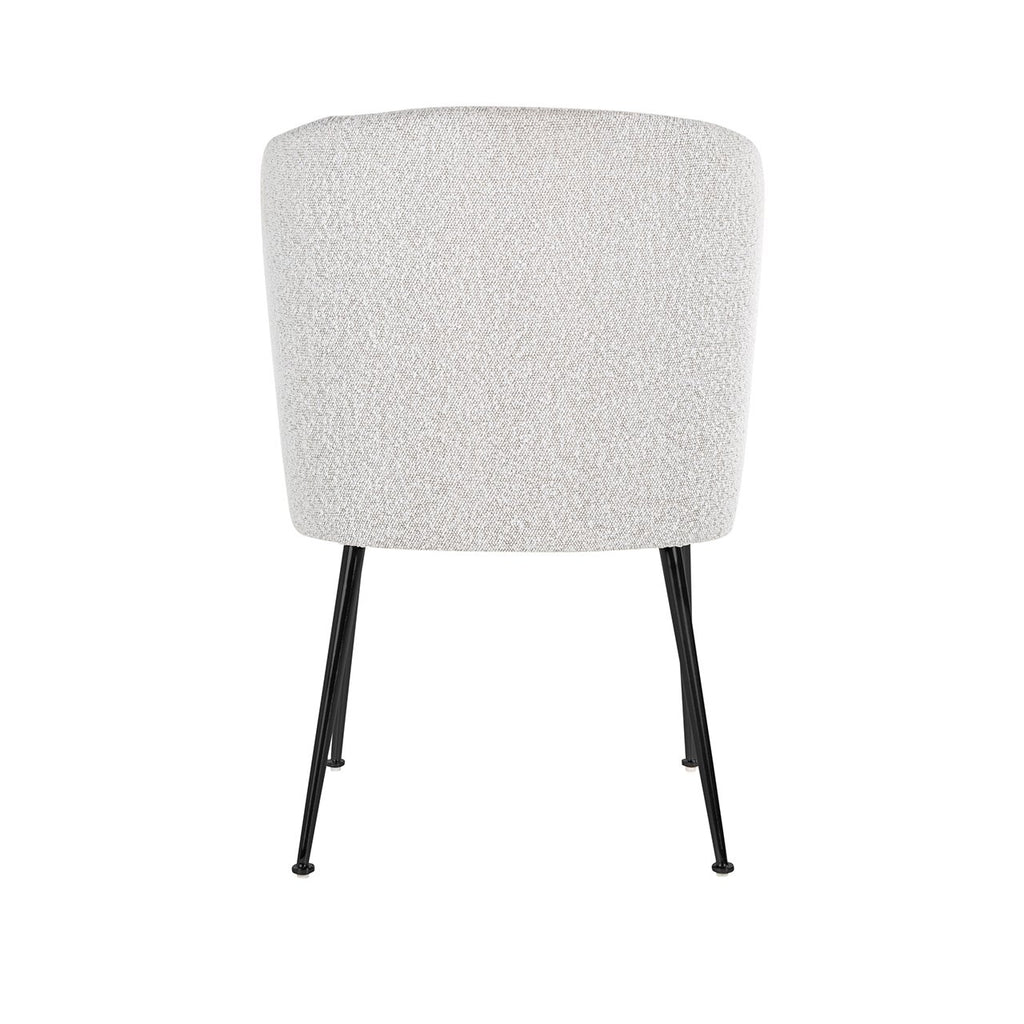 Stoel Fallon Wit Bouclé / zwart (Kopenhagen 900 Bouclé Wit)