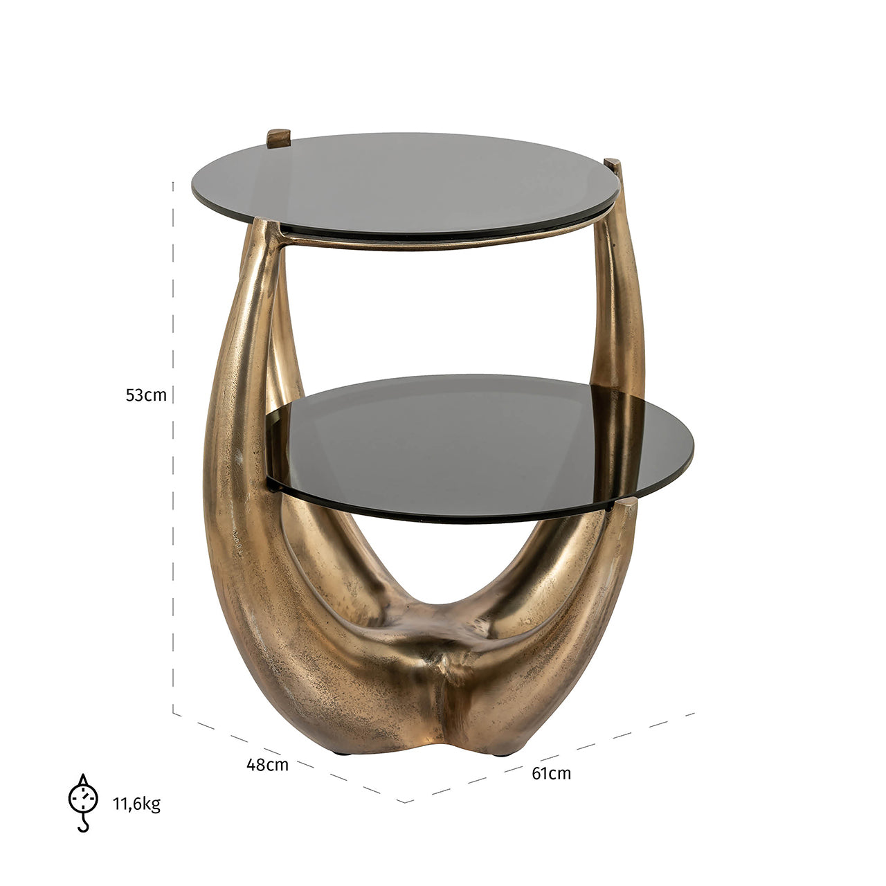 Bijzettafel Aida (Goud)