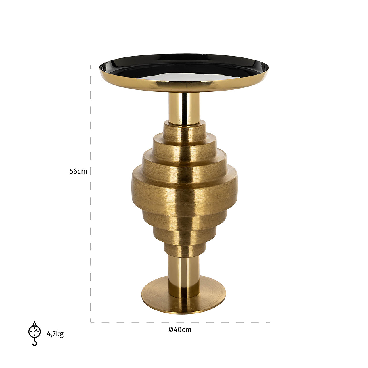Bijzettafel Renao (Zwart/goud)