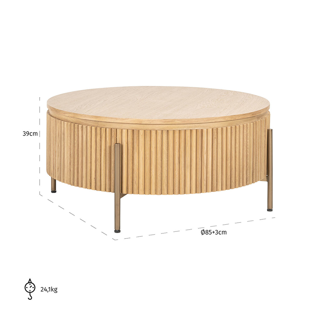 Salontafel Belfort 85Ø (Natuurlijk eiken)