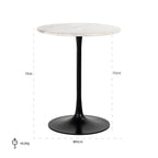 Bistrotafel Carlten wit 65Ø (Zwart/wit)
