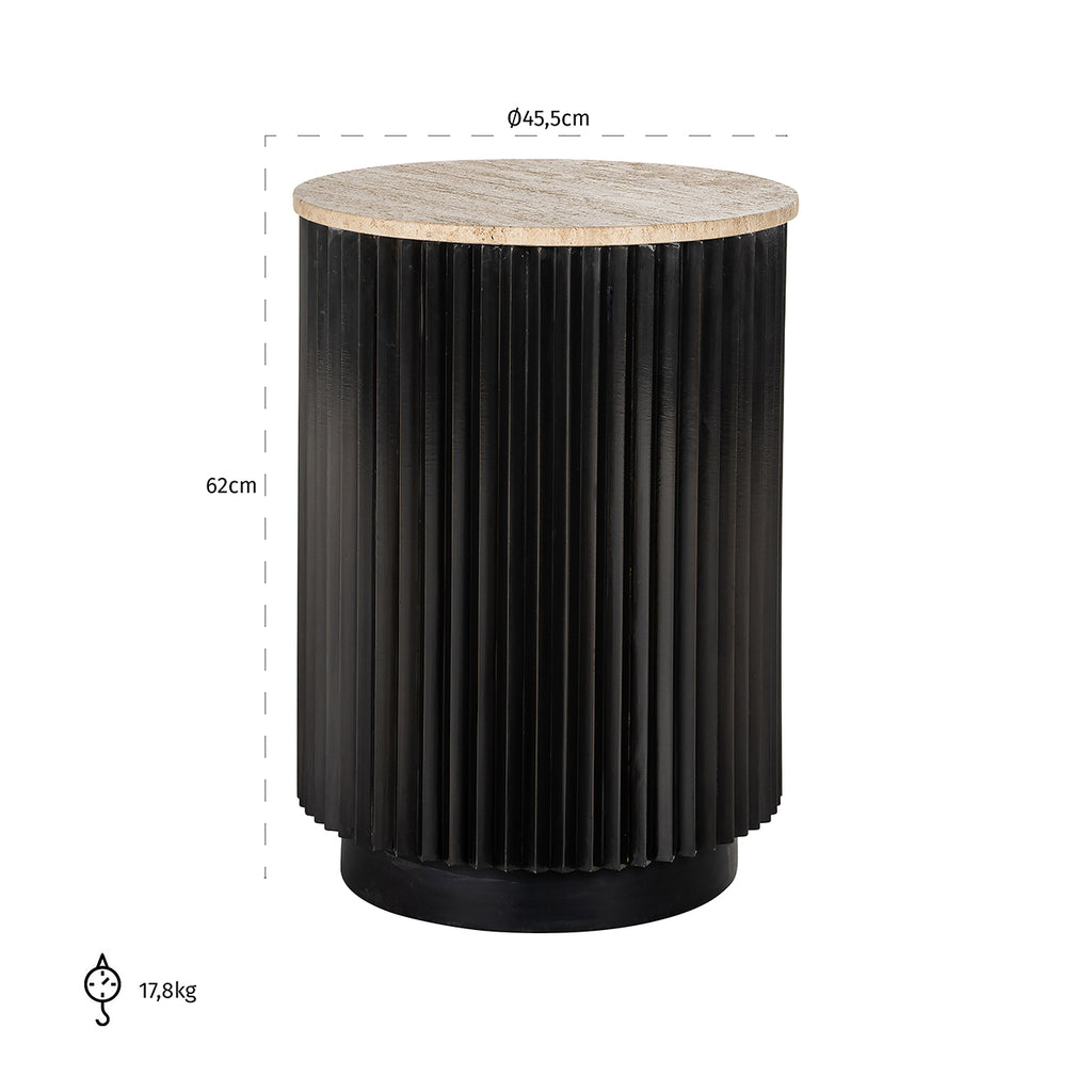Bijzettafel Hampton 45Ø (Donkerbruin)