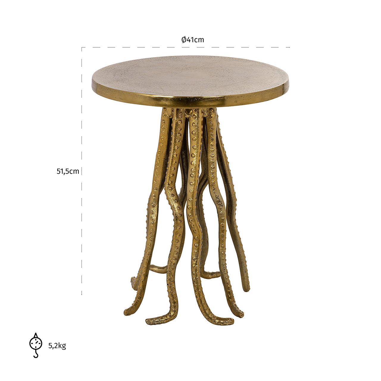 Bijzettafel Macey (Goud)