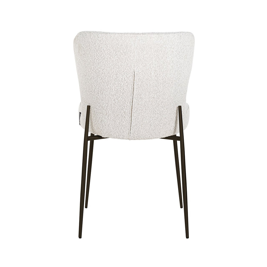 Stoel Darby wit bouclé / zwart (Kopenhagen 900 Bouclé Wit)