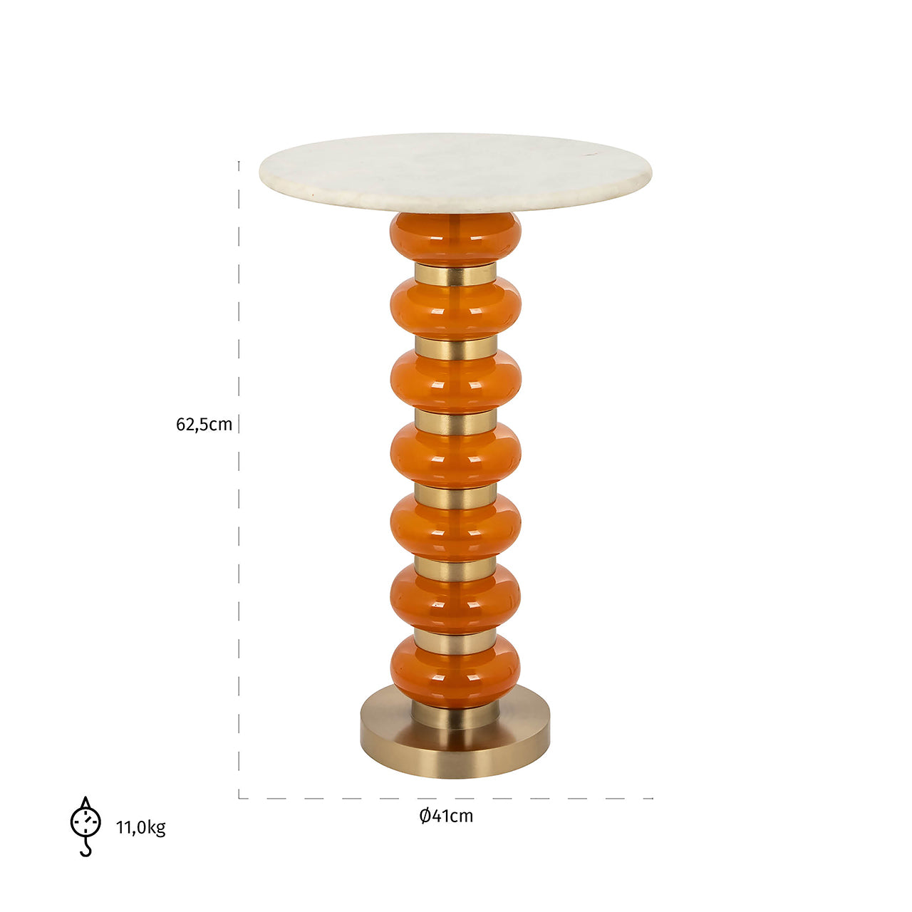 Bijzettafel Barbara oranje (Oranje)