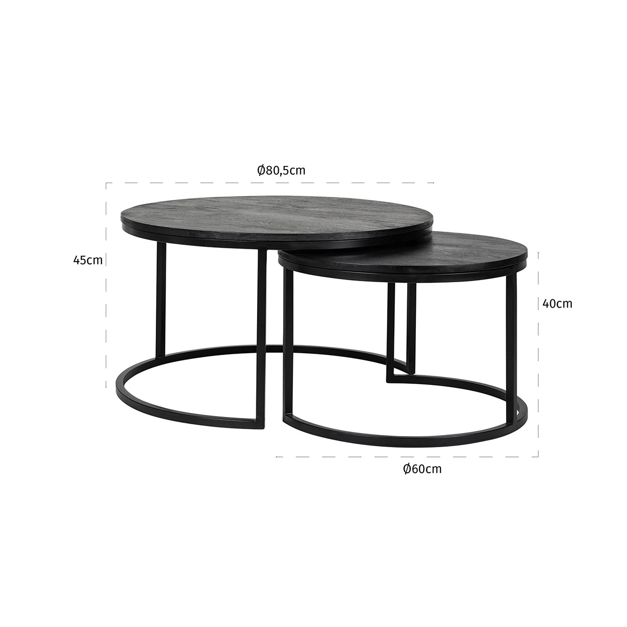 Salontafel Catana set van 2 (Zwart)