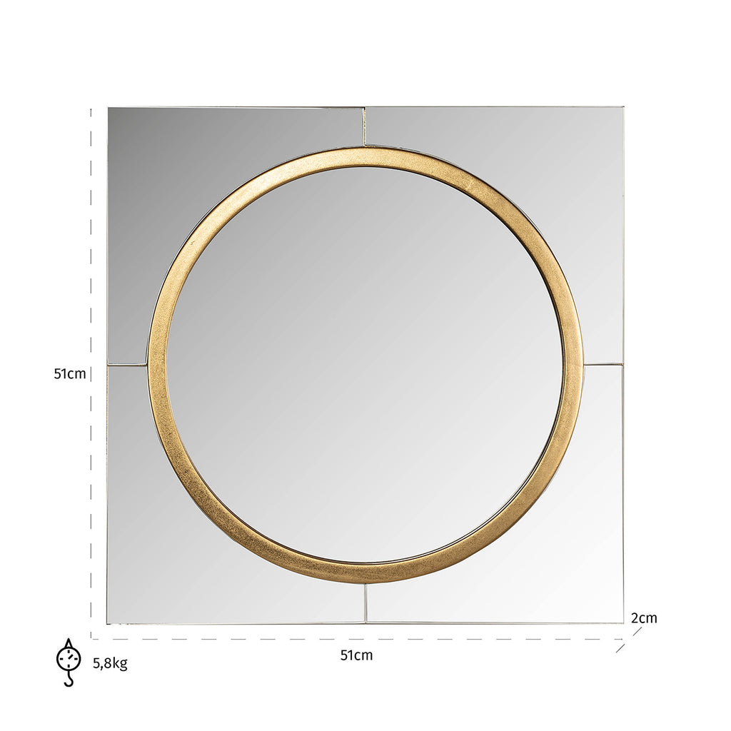 Spiegel Briana rond goud (Goud)
