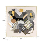 Wandkunst 3D-blok (Zwart/goud)