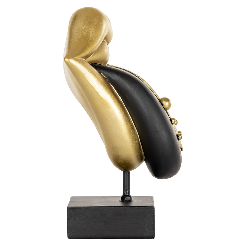 Deco object Tongue (Zwart/goud)