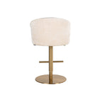 Bar/counter stoel Zabi draaibaar wit chenille (Bergen 900 wit chenille)