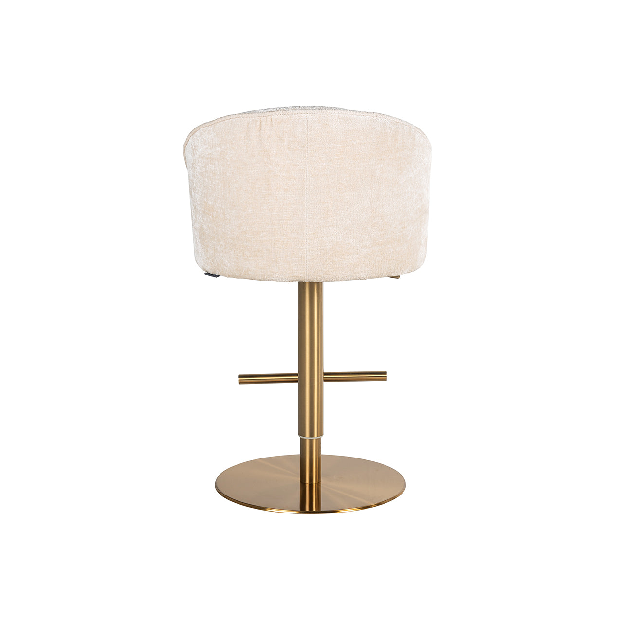 Bar/counter stoel Zabi draaibaar wit chenille (Bergen 900 wit chenille)