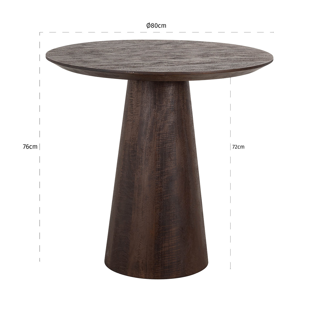 Bistrotafel Willow 80Ø (Donkerbruin)