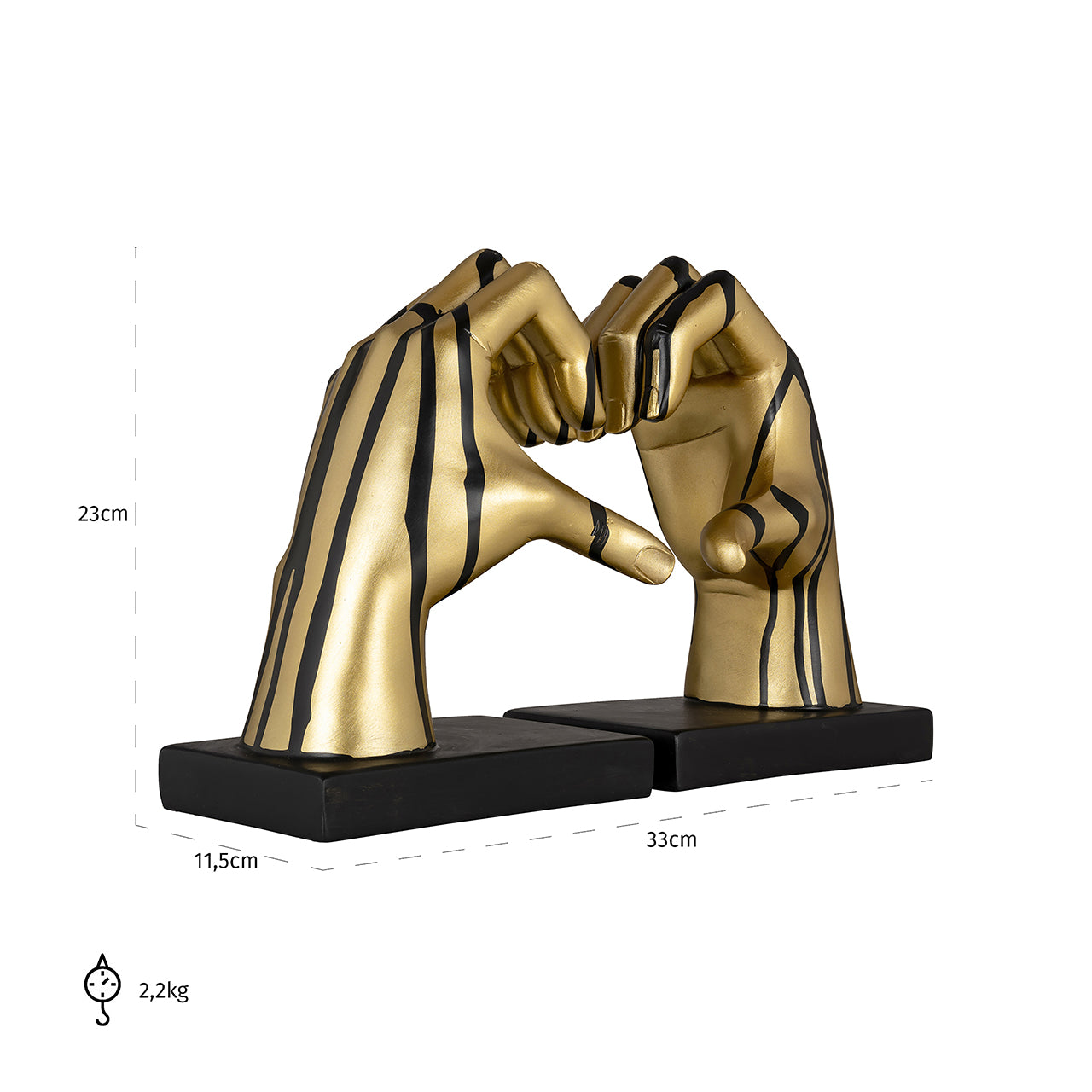 Boekenstandaard Love (Zwart/goud)